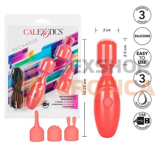 Masajeador con kit de accesorios y carga usb